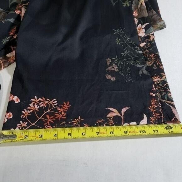 Anthropologie Adelyn Rae Rosanna Pink on Black Floral‎ print jumpsuit size L NEW - Picture 12 of 16